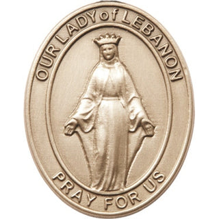 Gold Finish Our Lady of Lebanon Visor Clip