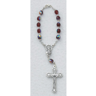 Garnet/Jan Auto Rosary/Carded