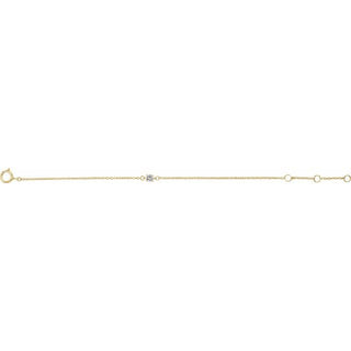 14K Yellow Imitation Diamond Youth Birthstone 4 1/2-5 1/2" Bracelet