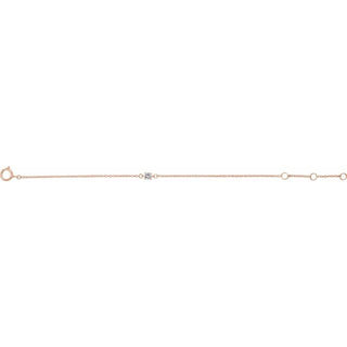 14K Rose Imitation White Sapphire Youth Birthstone 4 1/2-5 1/2" Bracelet