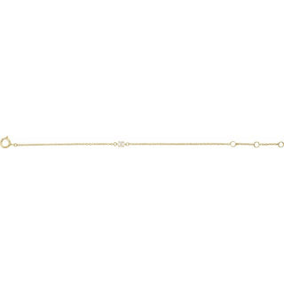 14K Yellow Faux Pearl Youth Birthstone 4 1/2-5 1/2" Bracelet