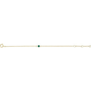 14K Yellow Imitation Emerald Youth Birthstone 4 1/2-5 1/2" Bracelet