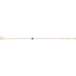 14K Rose Imitation Emerald Youth Birthstone 4 1/2-5 1/2" Bracelet