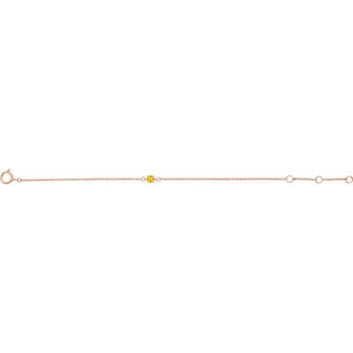 14K Rose Imitation Citrine Youth Birthstone 4 1/2-5 1/2" Bracelet