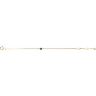 14K Yellow Imitation Blue Zircon Youth Birthstone 4 1/2-5 1/2" Bracelet