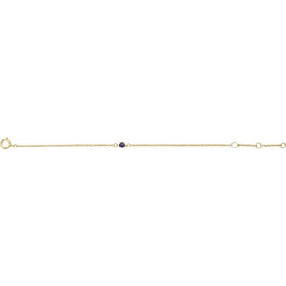 14K Yellow Imitation Amethyst Youth Birthstone 4 1/2-5 1/2" Bracelet