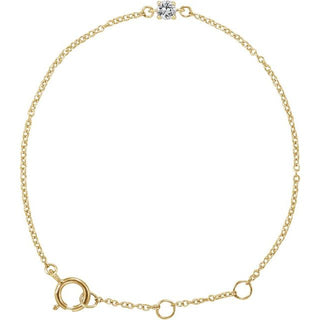 14K Yellow Imitation Diamond Youth Birthstone 4 1/2-5 1/2" Bracelet