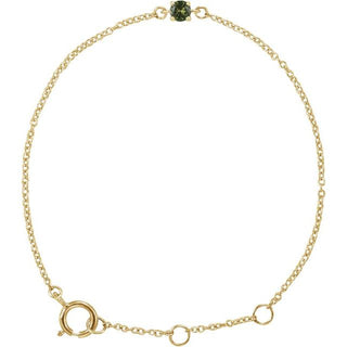 14K Yellow Imitation Peridot Youth Birthstone 4 1/2-5 1/2" Bracelet