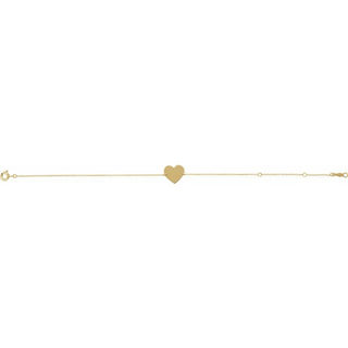18K Yellow Gold-Plated Sterling Silver Engravable Heart 7-8" Bracelet