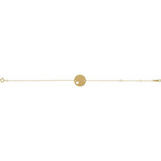 14K Yellow Engravable Pierced Heart Disc 7-8" Bracelet