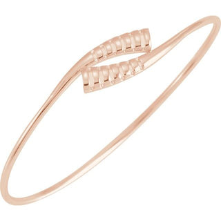 14K Rose 16.5 mm Bypass Bangle 7" Bracelet