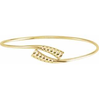 14K Yellow 16.5 mm Bypass Bangle 7" Bracelet