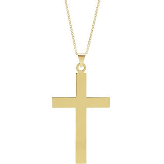 14K Yellow 39 x 25 mm Cross 18" Necklace