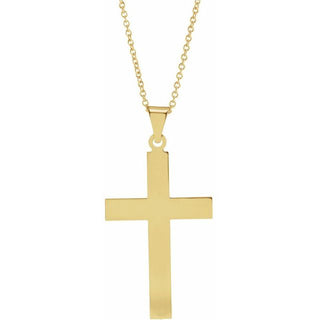 14K Yellow 28 x 18 mm Cross 18" Necklace