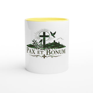 Pax et Bonum Cross and Foliage Color Mug