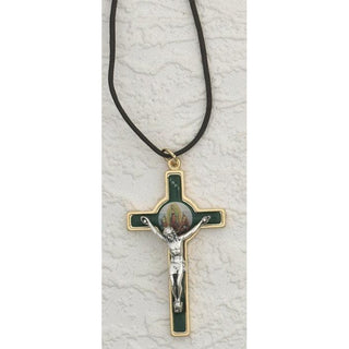 Gold Tone & Enamel Lady of Guadalupe Cross