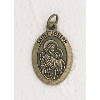 Bulk 1 inch Premium Saint Joseph Medals in Brass Tone