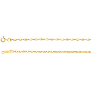 24-inch 1.5MM Rope Chain with Spring Ring - 14K Yellow Gold