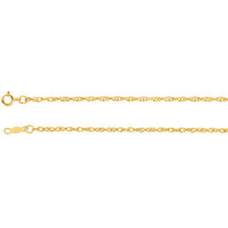 16-inch 1.5MM Rope Chain with Spring Ring - 14K Yellow Gold