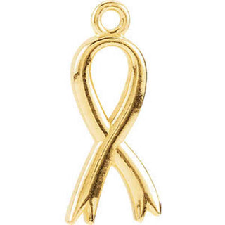 14K Gold Breast Cancer Awareness Ribbon Charm