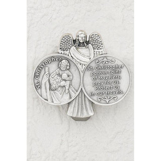 3-pack - Saint Christopher with Prayer - Visor Clip - Pack of 3