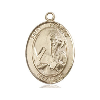 14kt Gold Filled Saint Andrew the Apostle Medal Engraved Catholic Saint Jewelry