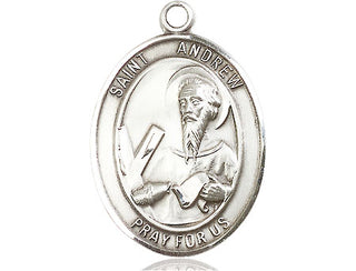 Pewter Saint Andrew the Apostle Medal Engraved Catholic Saint Jewelry