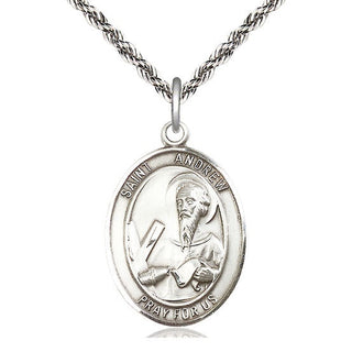 Sterling Silver Saint Andrew the Apostle Medal Catholic Jewelry Engraved Catholic Saint Jewelry