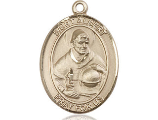 14kt Gold Filled Saint Albert the Great Medal Engraved Catholic Saint Jewelry
