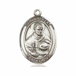 Sterling Silver Saint Albert the Great Medal Catholic Jewelry Engraved Catholic Saint Jewelry
