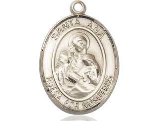 14kt Gold Filled Santa Ana Medal Engraved Catholic Saint Jewelry