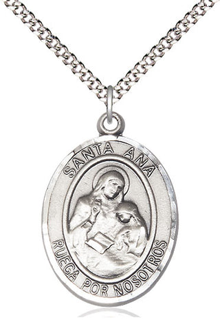 Pewter Santa Ana Medal Catholic Jewelry Engraved Catholic Saint Jewelry