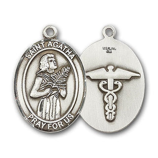 Sterling Silver Saint Agatha Pendant