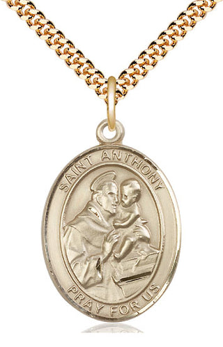 14kt Gold Filled Saint Anthony of Padua Medal Catholic Jewelry Engraved Catholic Saint Jewelry