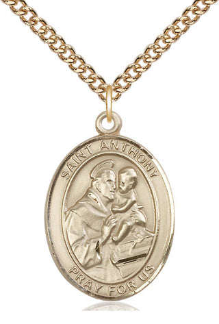 14kt Gold Filled Saint Anthony of Padua Medal Catholic Jewelry Engraved Catholic Saint Jewelry