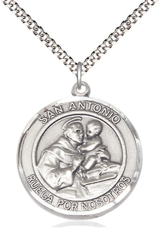 Pewter San Antonio Medal Catholic Jewelry Engraved Catholic Saint Jewelry