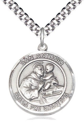 Sterling Silver San Antonio Medal Catholic Jewelry Engraved Catholic Saint Jewelry