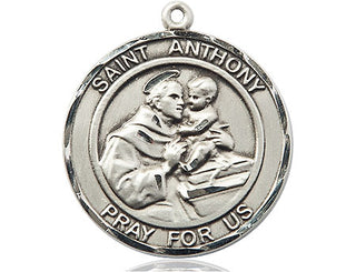 Sterling Silver Saint Anthony of Padua Medal Catholic Jewelry Engraved Catholic Saint Jewelry