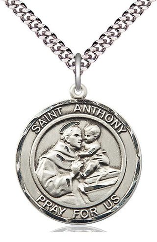 Sterling Silver Saint Anthony of Padua Medal Catholic Jewelry Engraved Catholic Saint Jewelry