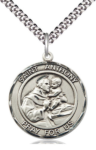 Sterling Silver Saint Anthony of Padua Medal Catholic Jewelry Engraved Catholic Saint Jewelry