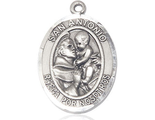 Sterling Silver San Antonio Medal Catholic Jewelry Engraved Catholic Saint Jewelry