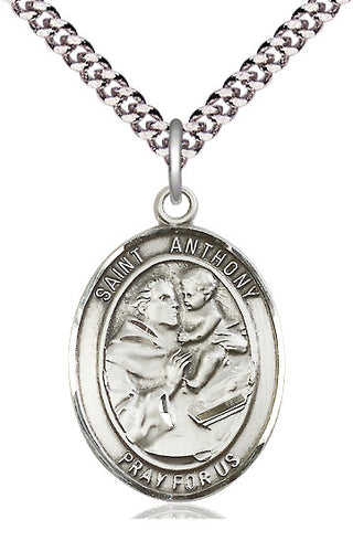 Sterling Silver Saint Anthony of Padua Medal Catholic Jewelry Engraved Catholic Saint Jewelry