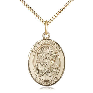 14kt Gold Filled Saint Apollonia Medal Catholic Jewelry Engraved Catholic Saint Jewelry