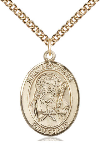 14kt Gold Filled Saint Apollonia Medal Catholic Jewelry Engraved Catholic Saint Jewelry