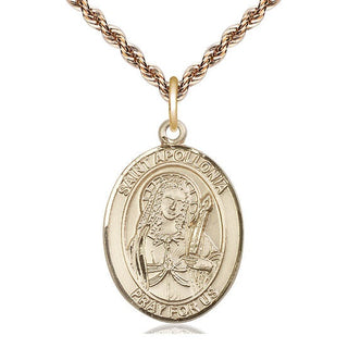 14kt Gold Filled Saint Apollonia Medal Catholic Jewelry Engraved Catholic Saint Jewelry