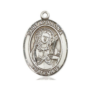 Sterling Silver Saint Apollonia Medal Catholic Jewelry Engraved Catholic Saint Jewelry