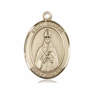 14kt Gold Filled Saint Blaise Medal Engraved Catholic Saint Jewelry