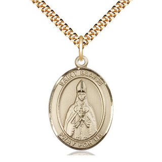 14kt Gold Filled Saint Blaise Medal Catholic Jewelry Engraved Catholic Saint Jewelry