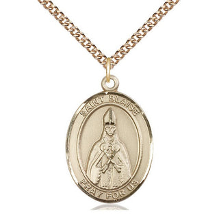 14kt Gold Filled Saint Blaise Medal Catholic Jewelry Engraved Catholic Saint Jewelry