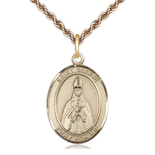 14kt Gold Filled Saint Blaise Medal Catholic Jewelry Engraved Catholic Saint Jewelry
